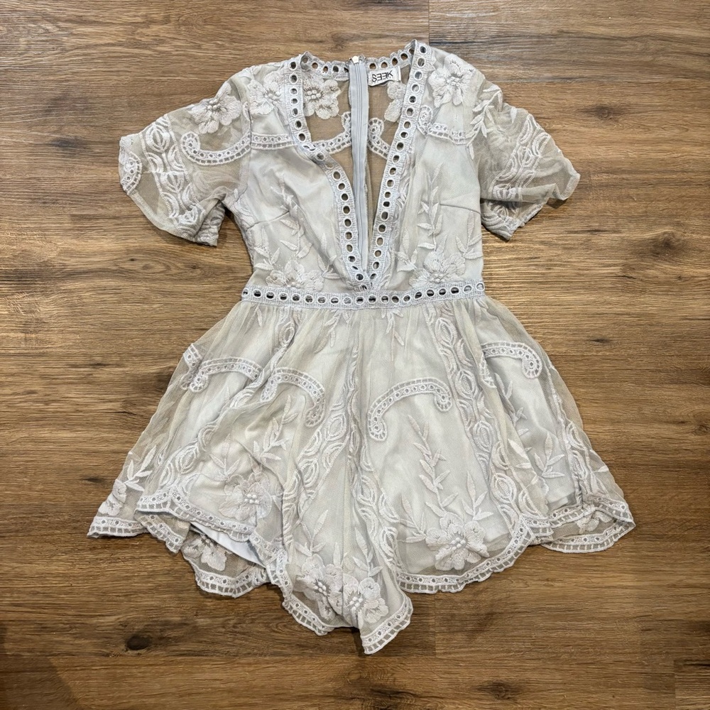 SEEK blue lace romper